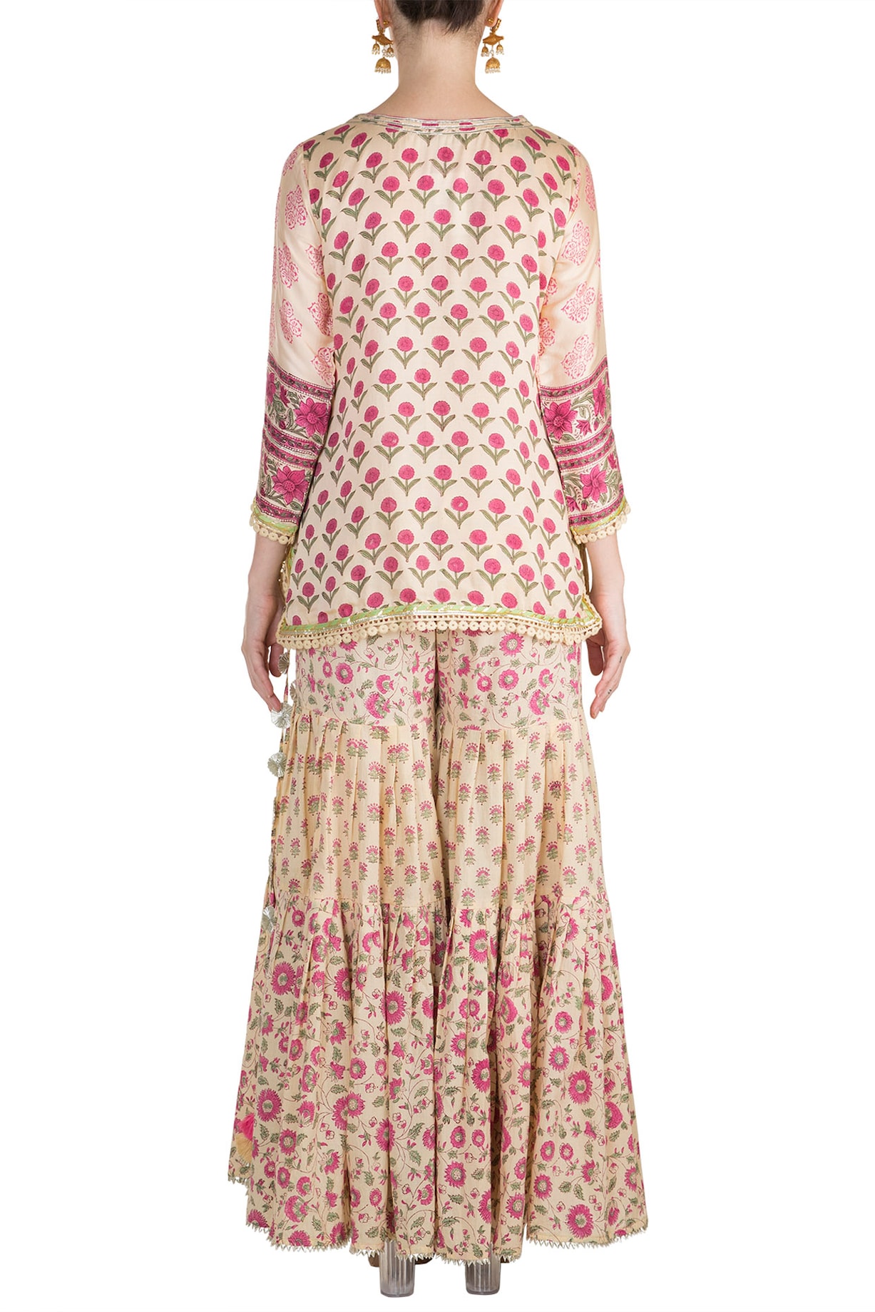 Yellow Cotton Sharara Straight