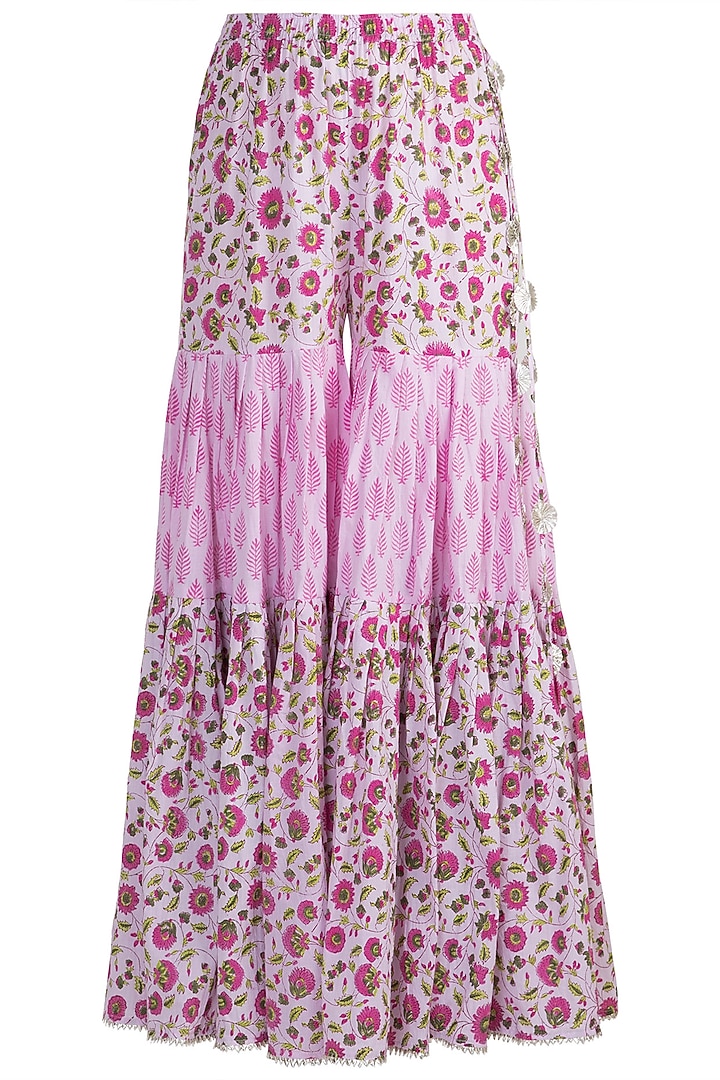 Mauve Cotton Party Wear Sharara Set by Maayera Jaipur at Pernia's Pop Up Shop
