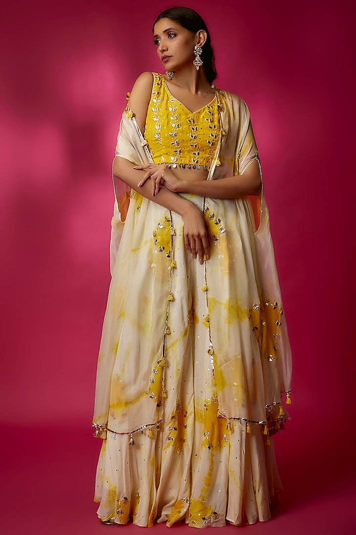 Ivory Spun Silk Co-Ord Set by Maayera Jaipur