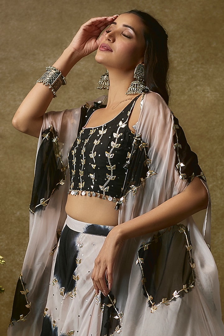 Ivory & Black Spun Silk Co-Ord Set by Maayera Jaipur at Pernia's Pop Up Shop