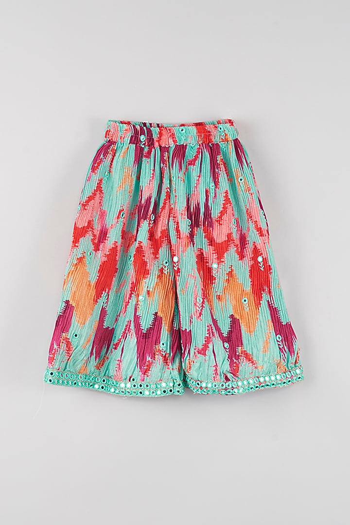Multi-Colored Embroidered Kurta Set For Girls by Maaikid at Pernia's Pop Up Shop