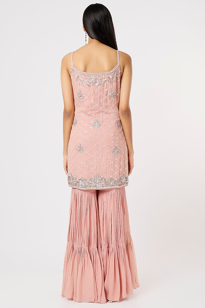 Pink Georgette Wedding Sharara Set by Mahima Batra at Pernia's Pop Up Shop