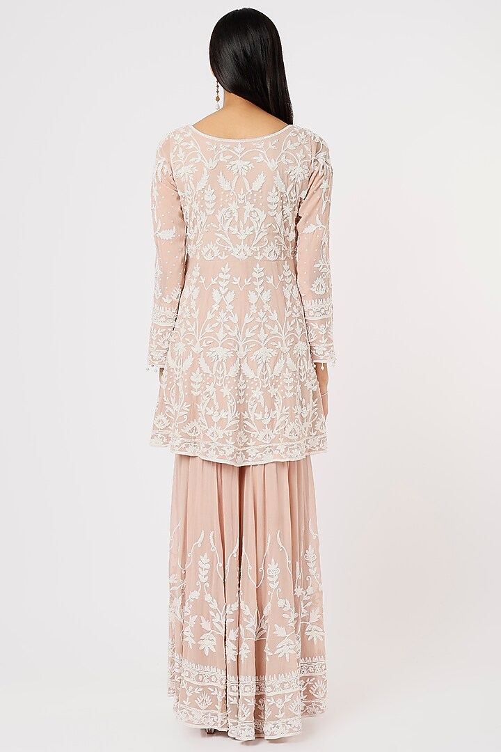 Nude Embroidered Gharara Set by Mahima Batra at Pernia's Pop Up Shop