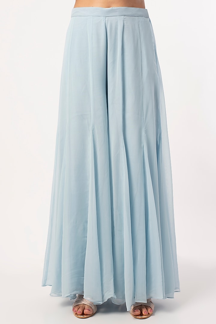Sky Blue Georgette Wedding Sharara Set by Mahima Batra at Pernia's Pop Up Shop