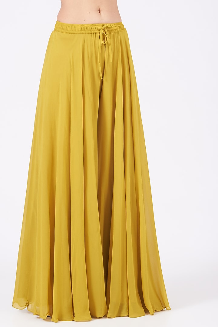 Mustard Embroidered Wedding Sharara Set by Mahima Batra at Pernia's Pop Up Shop