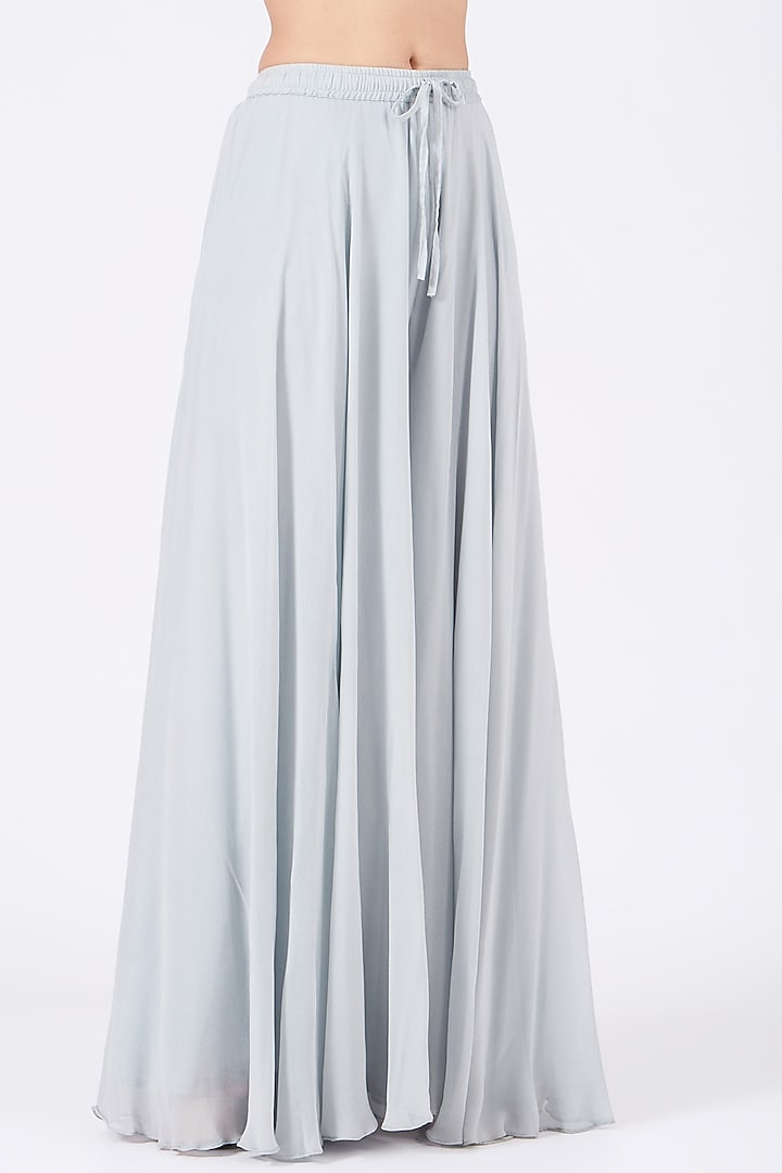 Arctic Grey Embroidered Wedding Sharara Set by Mahima Batra at Pernia's Pop Up Shop