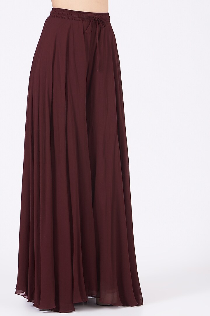 Maroon Hand Embroidered Wedding Sharara Set by Mahima Batra at Pernia's Pop Up Shop