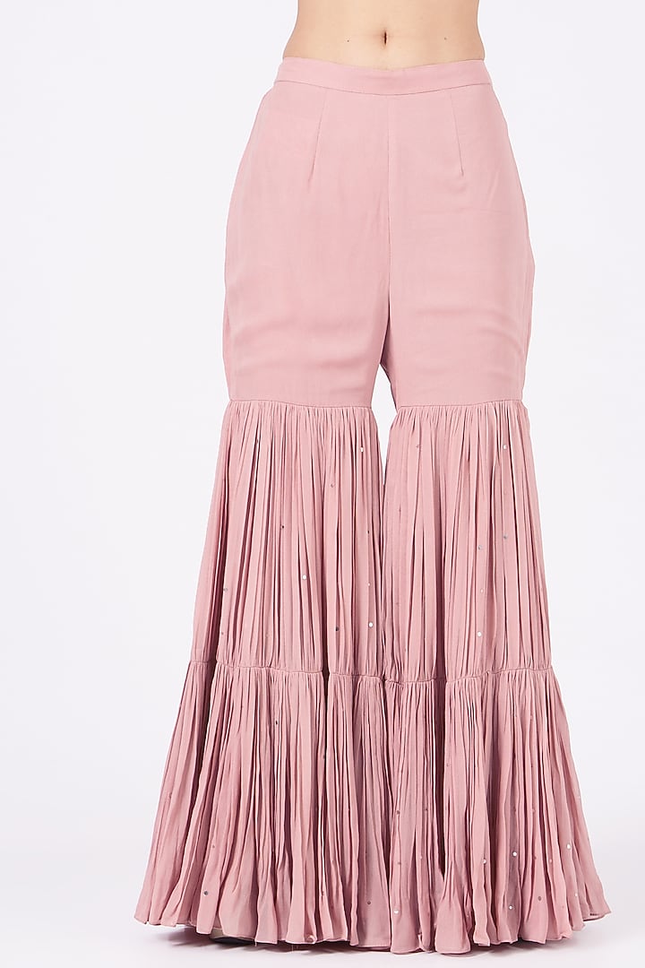 Blush Pink Embroidered Wedding Sharara Set by Mahima Batra at Pernia's Pop Up Shop