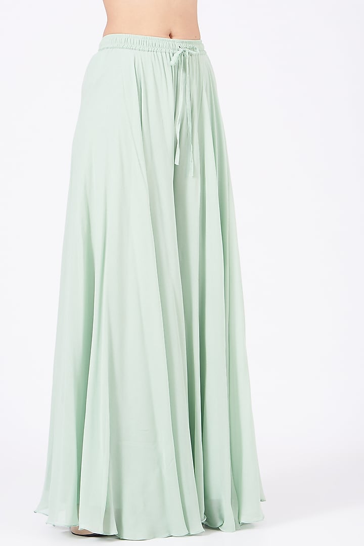 Mint Embroidered Wedding Sharara Set by Mahima Batra at Pernia's Pop Up Shop