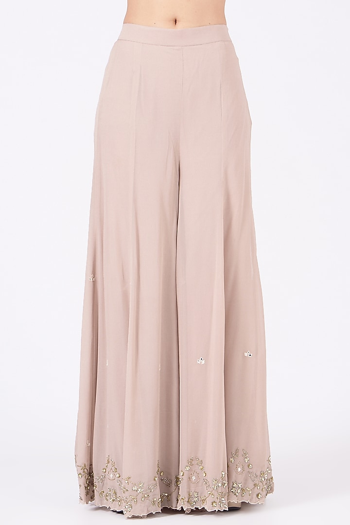 Nude Embroidered Wedding Sharara Set by Mahima Batra at Pernia's Pop Up Shop