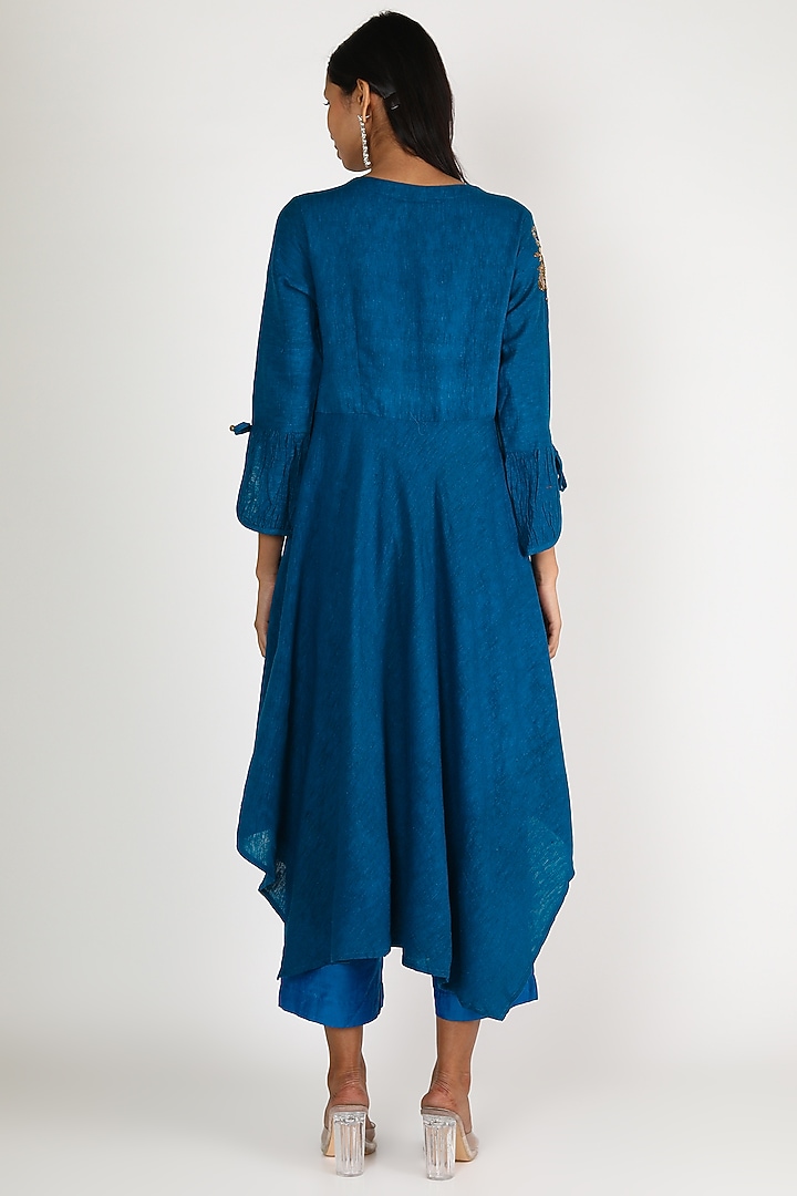 Indigo Blue Embroidered Tunic Set by Maithili by Anju Nath at Pernia's Pop Up Shop