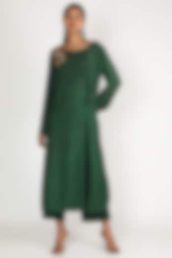 Green Embroidered Tunic Set by Maithili by Anju Nath