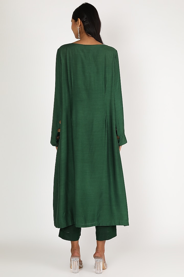 Green Embroidered Tunic Set by Maithili by Anju Nath at Pernia's Pop Up Shop