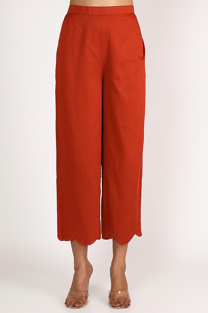 Red Embroidered Tunic Set by Maithili by Anju Nath at Pernia's Pop Up Shop