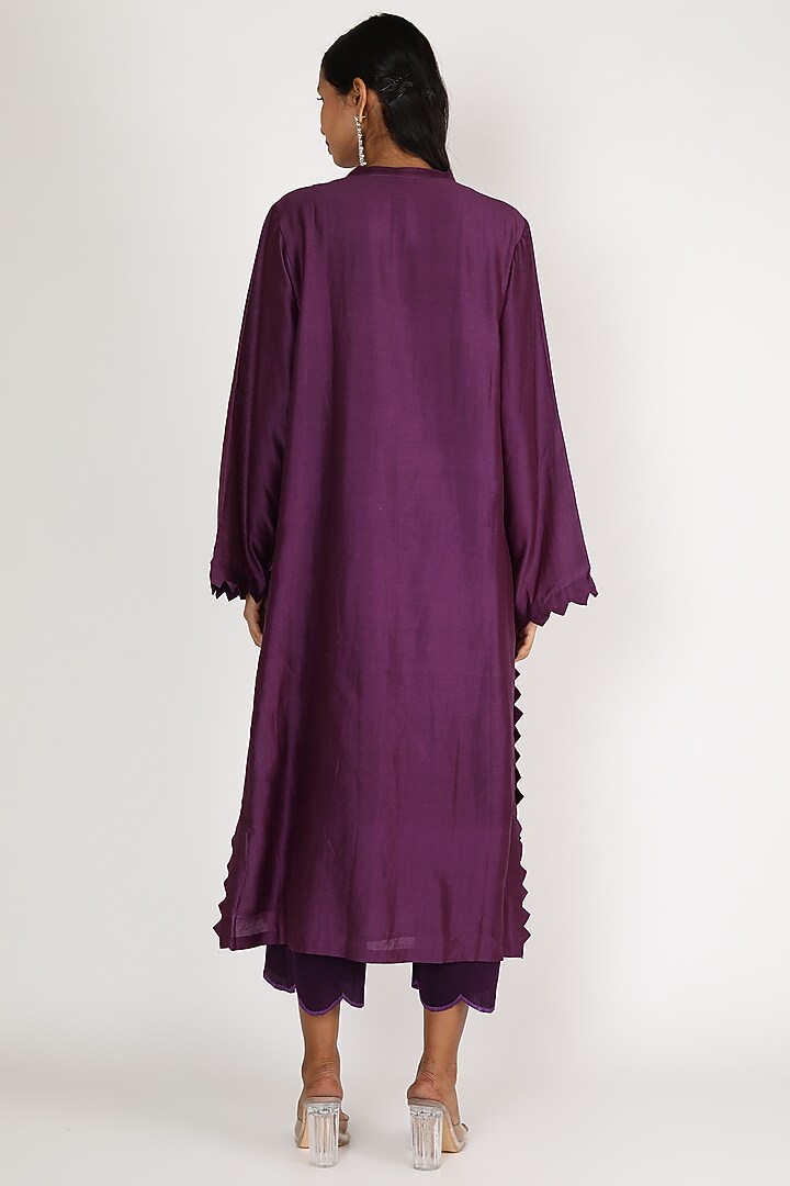 Purple Embroidered Tunic Set by Maithili by Anju Nath at Pernia's Pop Up Shop