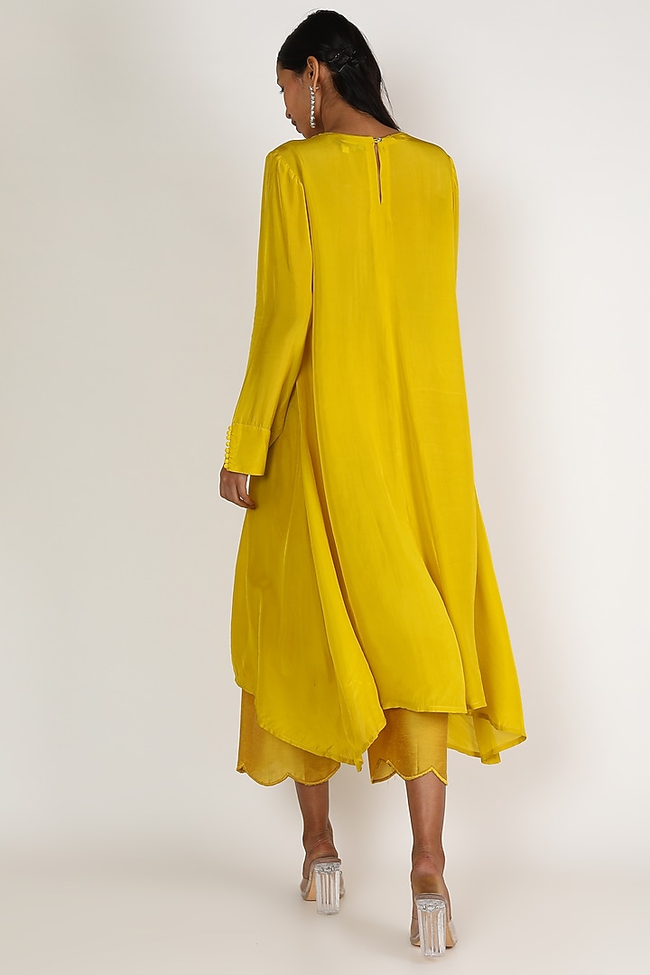 Yellow Embroidered Tunic Set by Maithili by Anju Nath at Pernia's Pop Up Shop