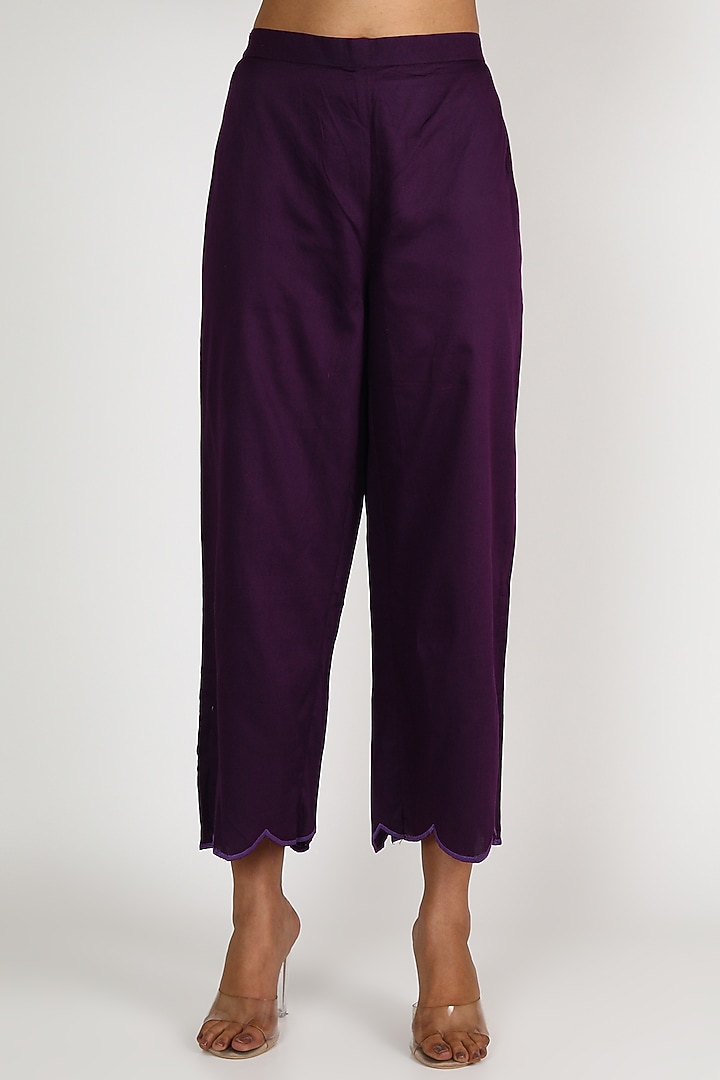 Purple Zardosi Embroidered Tunic Set by Maithili by Anju Nath at Pernia's Pop Up Shop