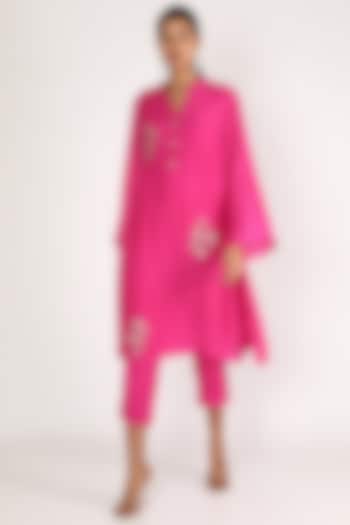 Blush Pink Gota Embroidered Tunic Set by Maithili by Anju Nath
