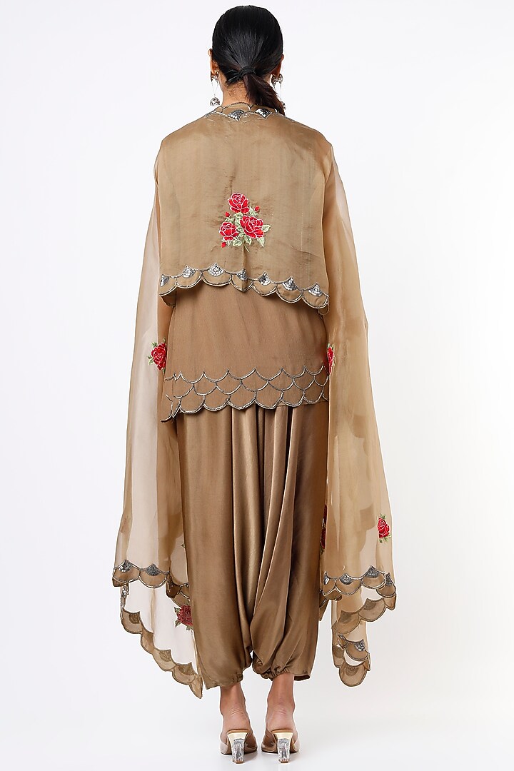 Copper Modal Satin Harem Pant Set by Mahi Calcutta at Pernia's Pop Up Shop