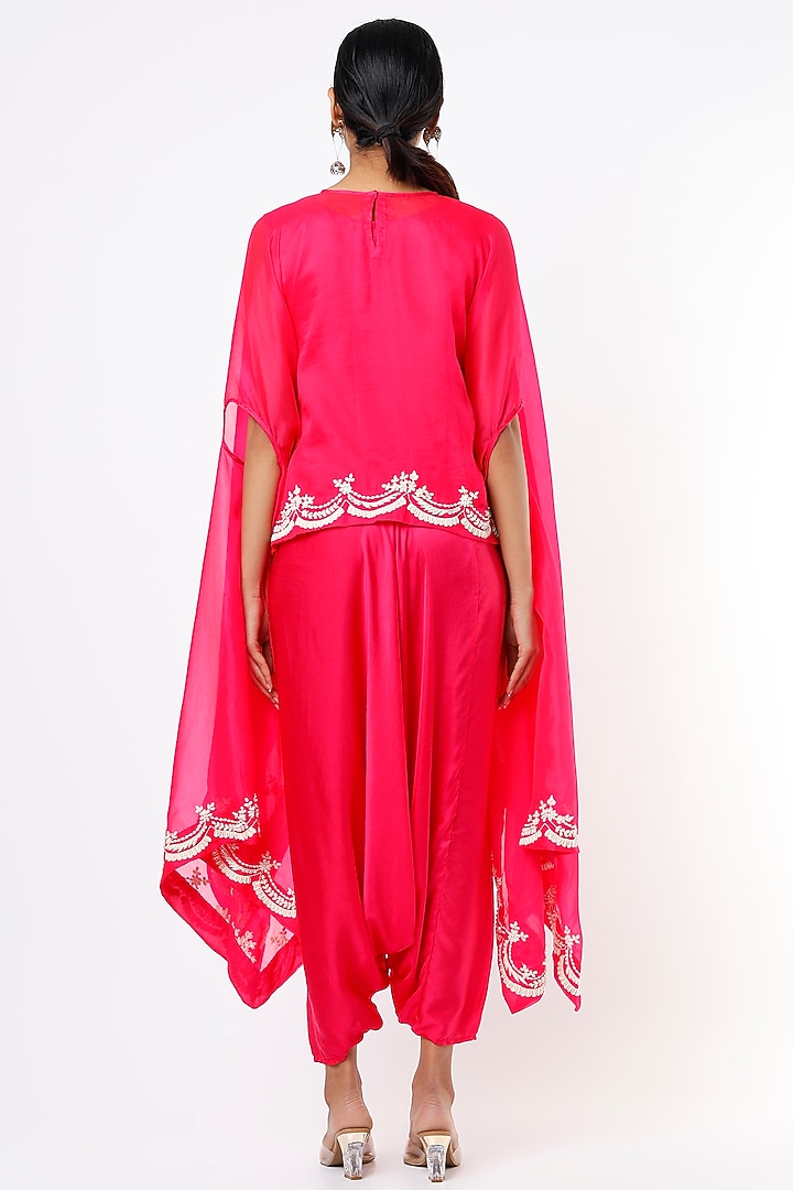 Candy Pink Modal Satin Harem Pant Set by Mahi Calcutta at Pernia's Pop Up Shop