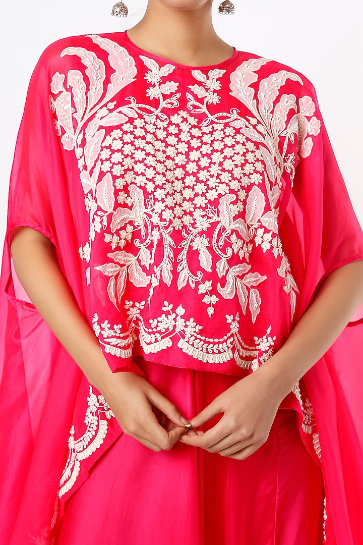 Candy Pink Modal Satin Harem Pant Set by Mahi Calcutta at Pernia's Pop Up Shop