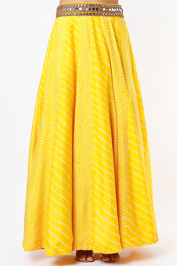 Dandelion Yellow Embroidered Front-Open Jacket Set by Mahi Calcutta at Pernia's Pop Up Shop