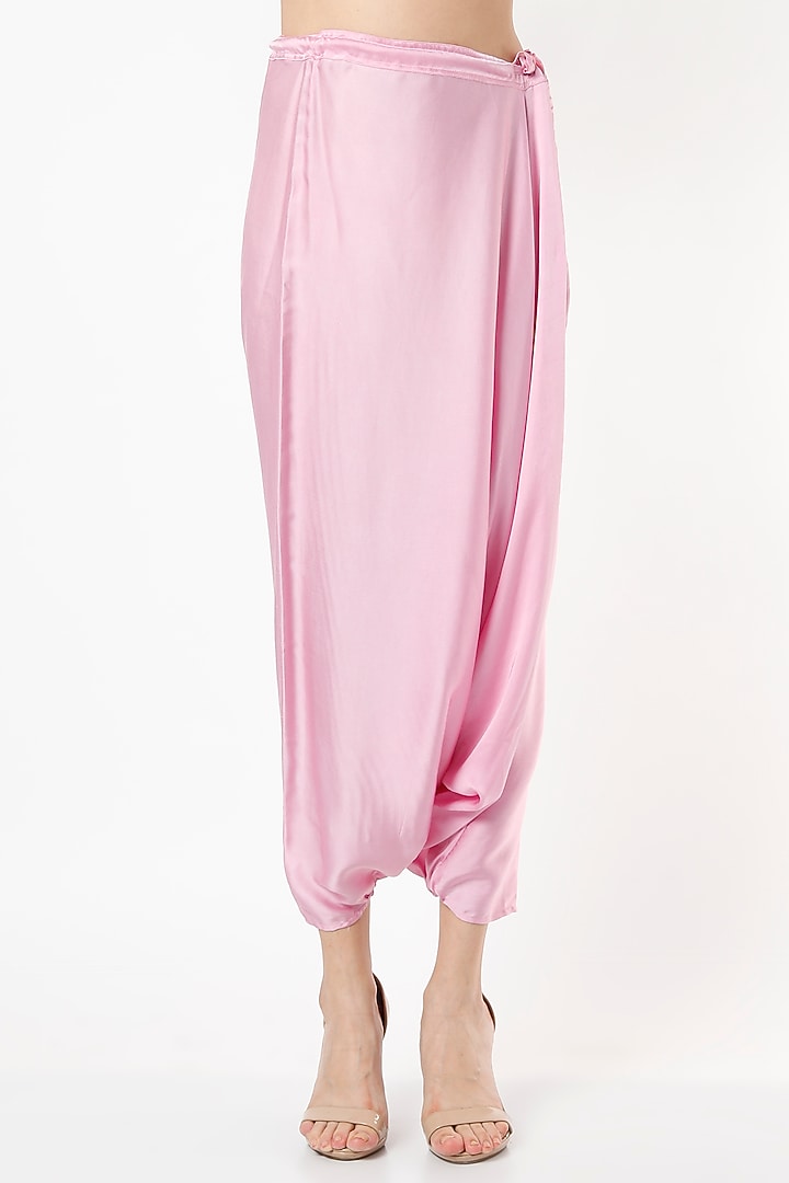 Blush Pink Embroidered Cape Set by Mahi Calcutta at Pernia's Pop Up Shop