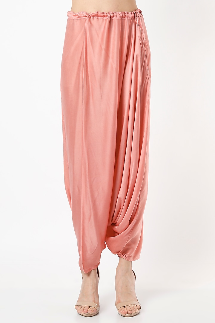 Blush Pink Embroidered Cape Set by Mahi Calcutta at Pernia's Pop Up Shop