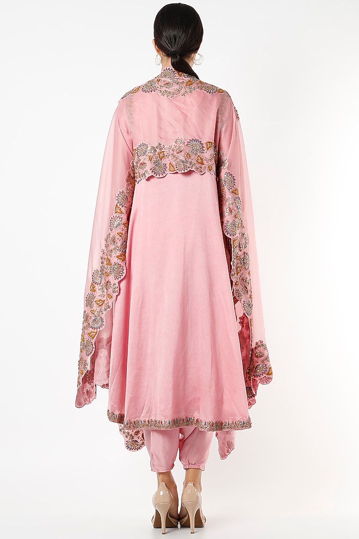 Blush Pink Satin Harem Pant Set by Mahi Calcutta at Pernia's Pop Up Shop