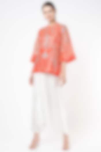 Ivory Satin Harem Pant Set by Mahi Calcutta at Pernia's Pop Up Shop