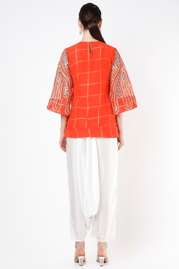 Ivory Satin Harem Pant Set by Mahi Calcutta at Pernia's Pop Up Shop
