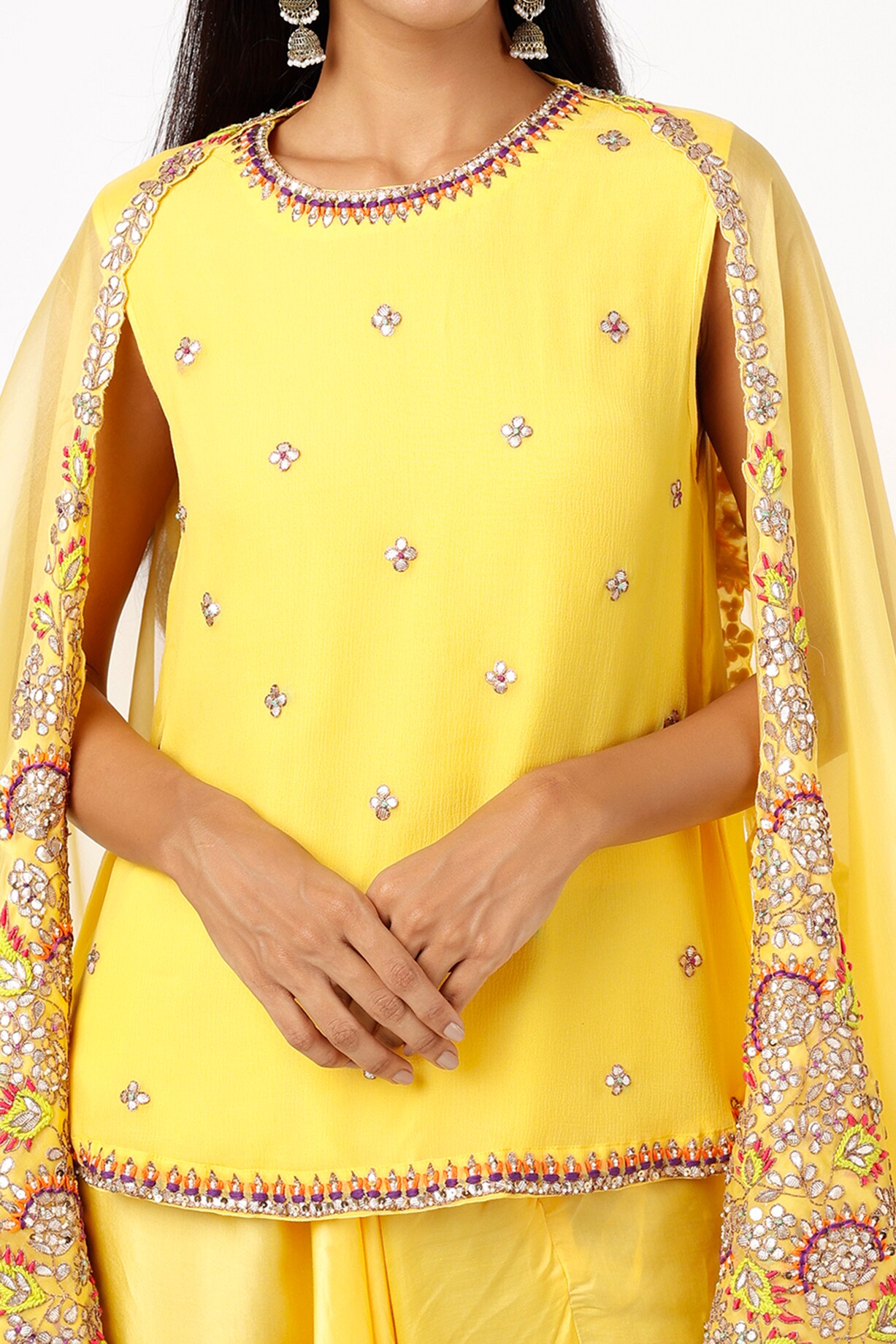 ONE SIDE CAPE DUPATTA PANT SET