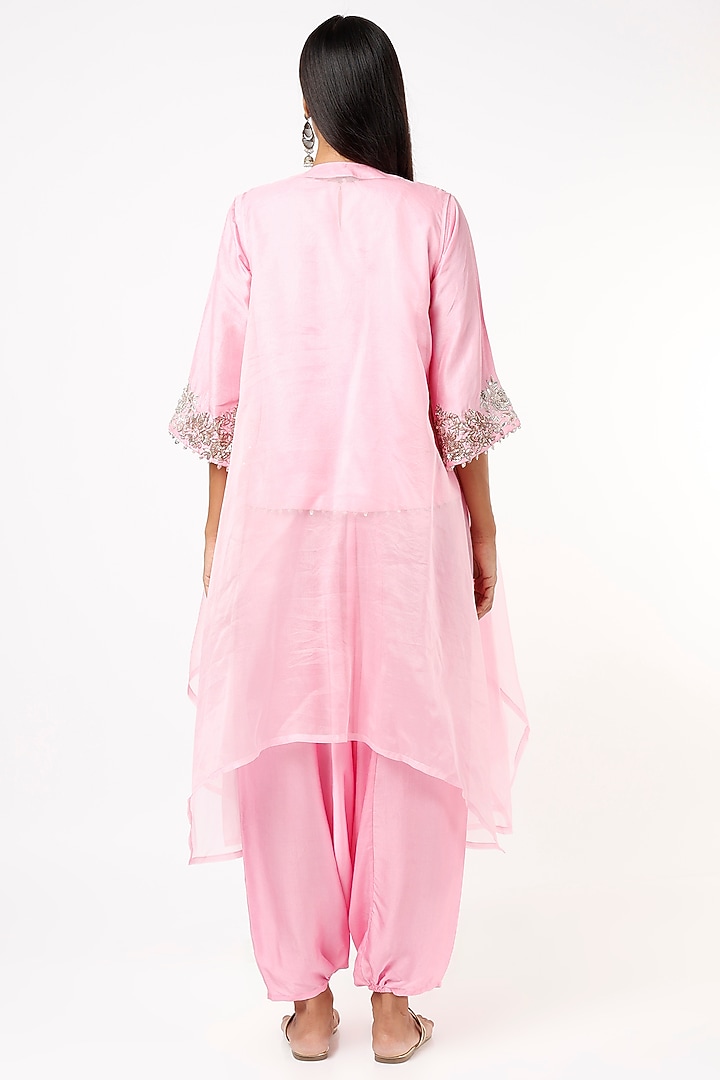 Carnation Pink Satin Harem Pant Set by Mahi Calcutta at Pernia's Pop Up Shop