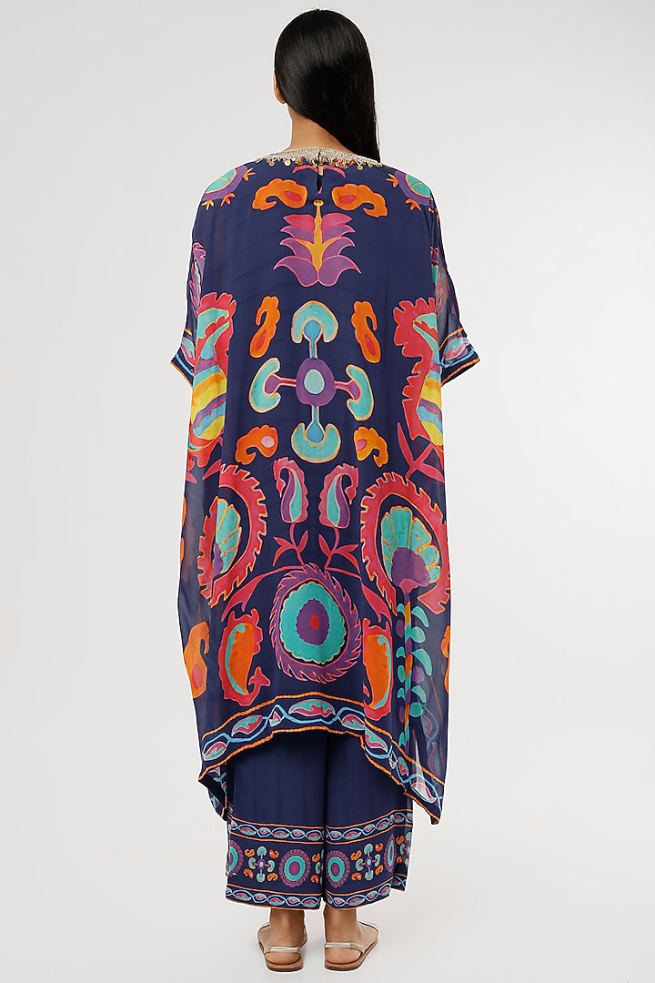 Purple Printed Suzani Kaftan Set by Mahi Calcutta at Pernia's Pop Up Shop