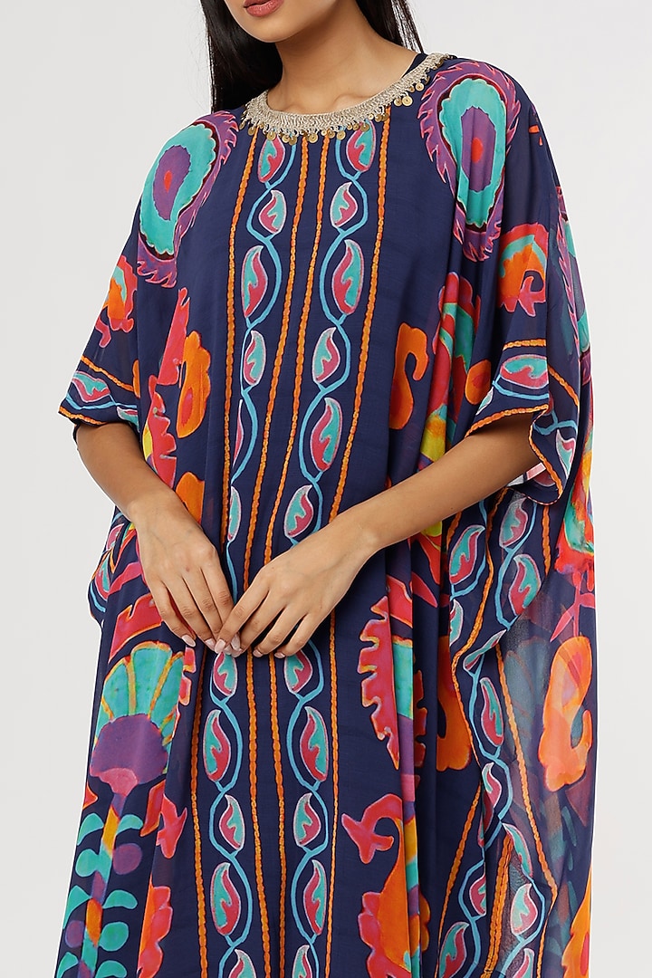 Purple Printed Suzani Kaftan Set by Mahi Calcutta at Pernia's Pop Up Shop