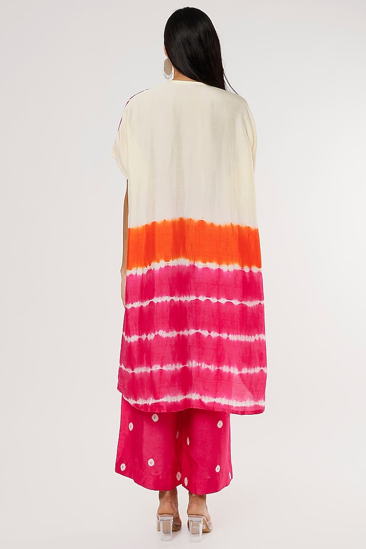 Fuchsia Printed Cowl-Cut Kaftan Set by Mahi Calcutta at Pernia's Pop Up Shop