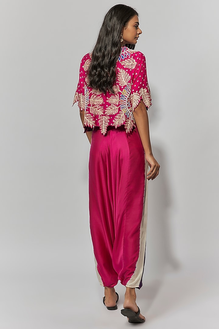 Rani Pink Modal Satin Embellished Co-Ord Set by Mahi Calcutta at Pernia's Pop Up Shop