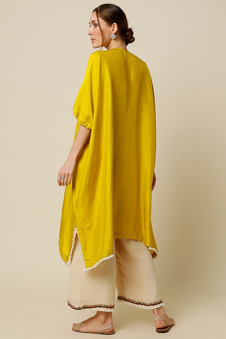 Citrus Lime Embroidered Kaftan Set by Mahi Calcutta at Pernia's Pop Up Shop