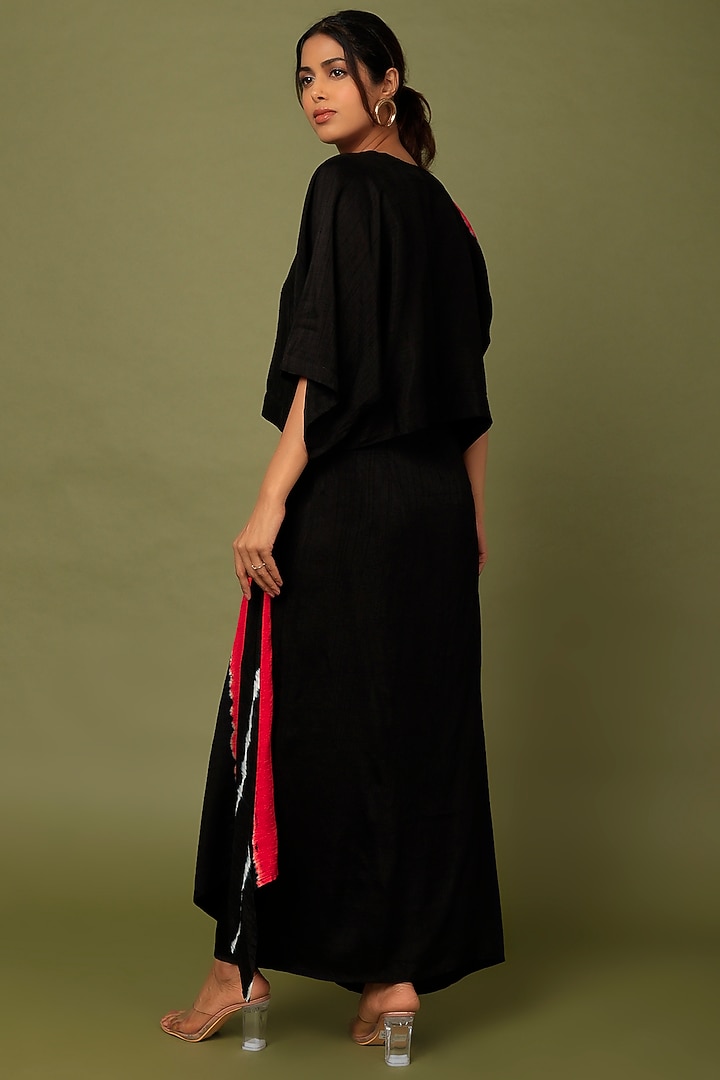 Black Cotton Silk Skirt Set by Mahi Calcutta at Pernia's Pop Up Shop