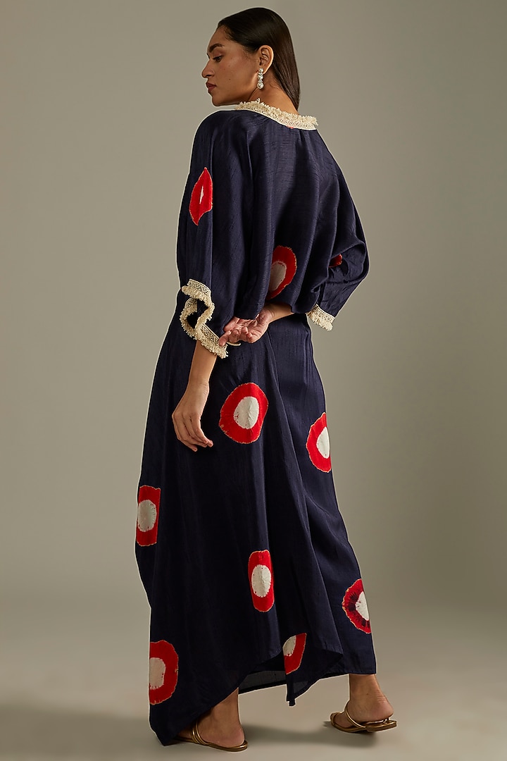 Midnight Blue Tie-Dyed Skirt Set by Mahi Calcutta at Pernia's Pop Up Shop