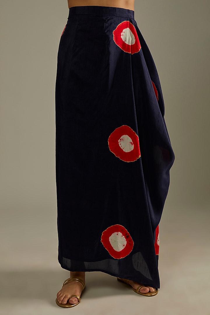 Midnight Blue Tie-Dyed Skirt Set by Mahi Calcutta at Pernia's Pop Up Shop