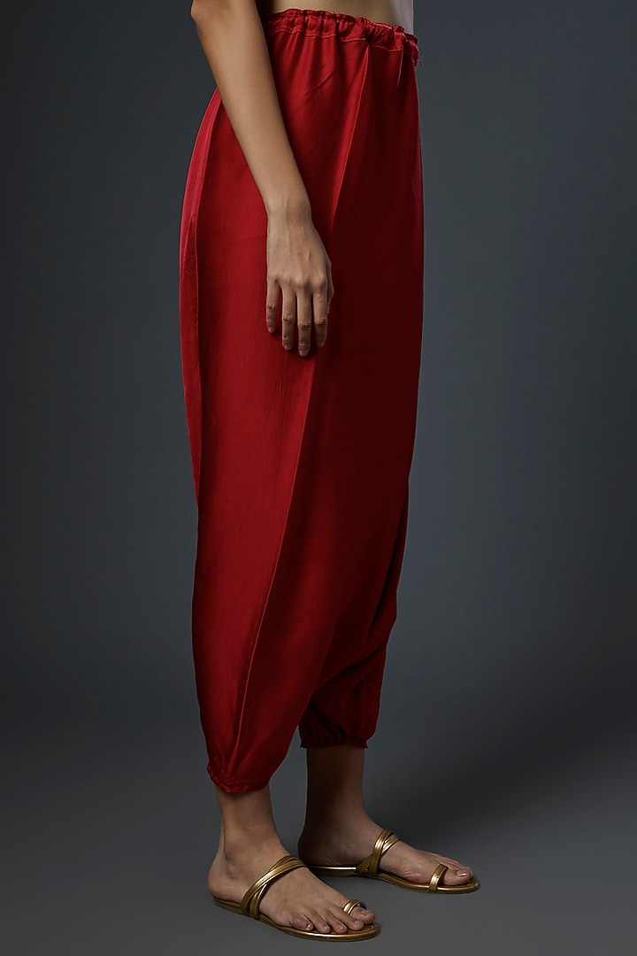 Ruby Red Embroidered Co-Ord Set by Mahi Calcutta at Pernia's Pop Up Shop