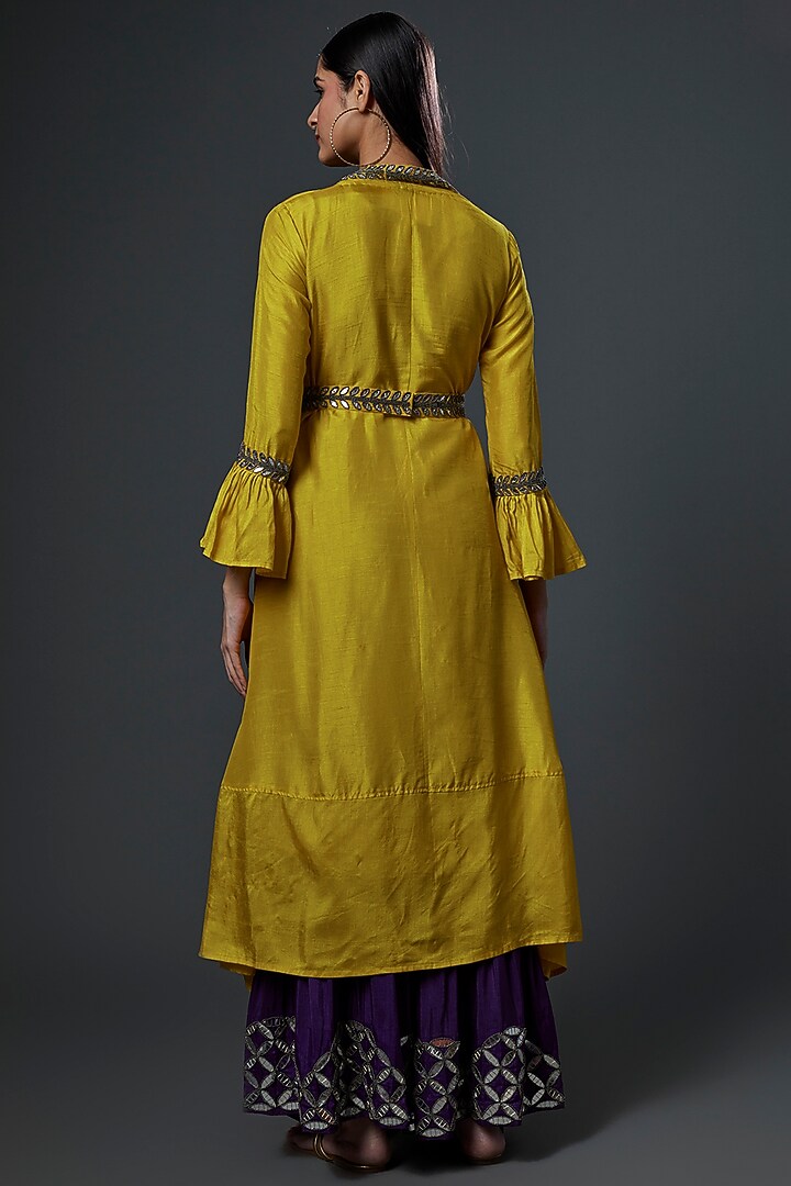 Blue Embroidered Party Wear Sharara Set by Mahi Calcutta at Pernia's Pop Up Shop
