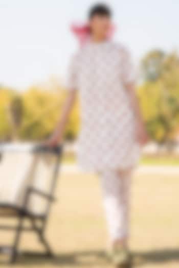 White Cotton Printed Tunic Set by Marche at Pernia's Pop Up Shop