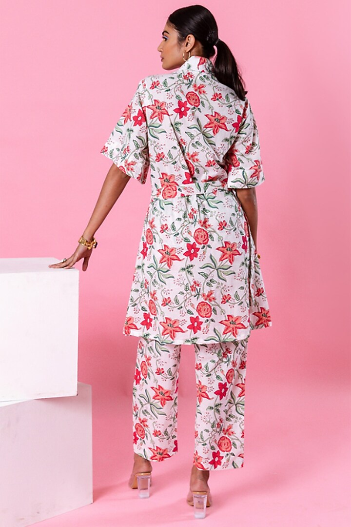 White Cotton Printed Co-Ord Set by Marche at Pernia's Pop Up Shop