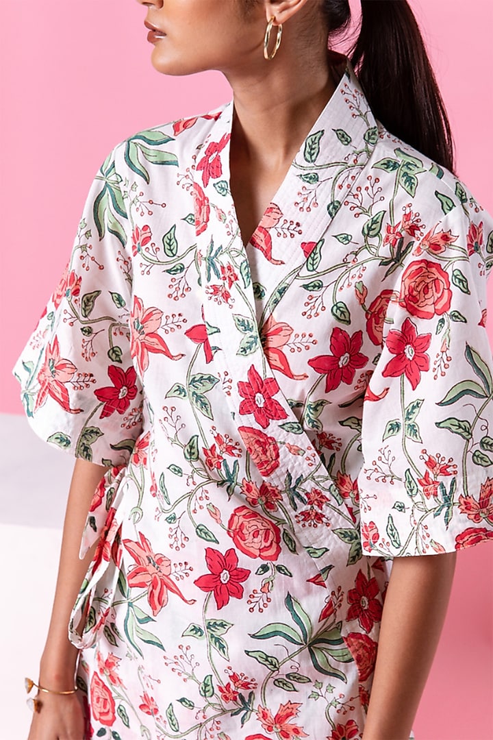 White Cotton Printed Co-Ord Set by Marche at Pernia's Pop Up Shop