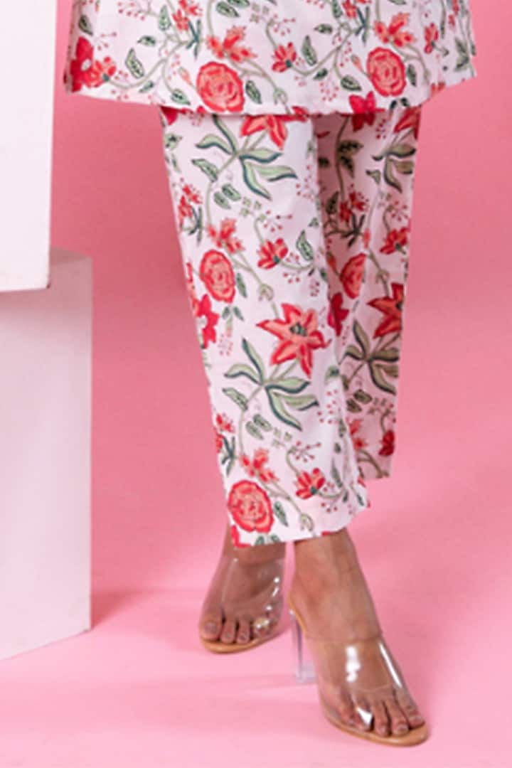 White Cotton Printed Co-Ord Set by Marche at Pernia's Pop Up Shop