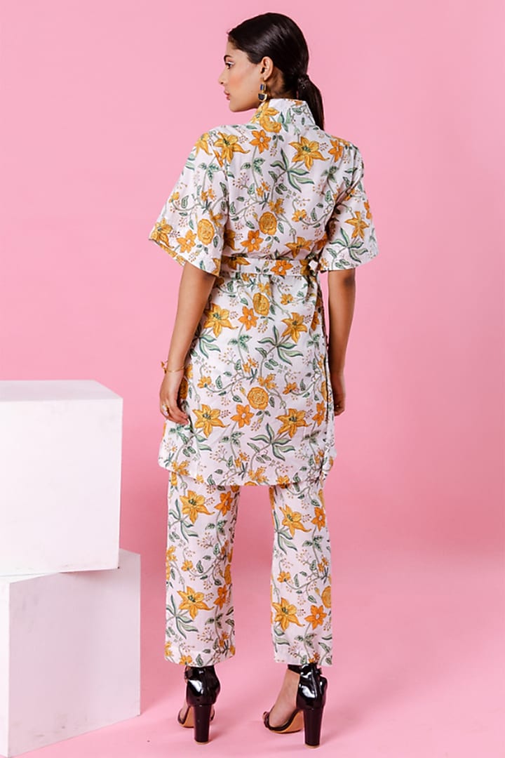White Cotton Printed Co-Ord Set by Marche at Pernia's Pop Up Shop
