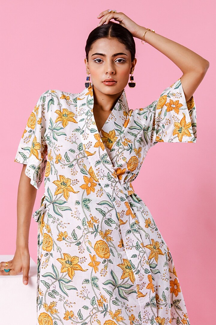 White Cotton Printed Co-Ord Set by Marche at Pernia's Pop Up Shop