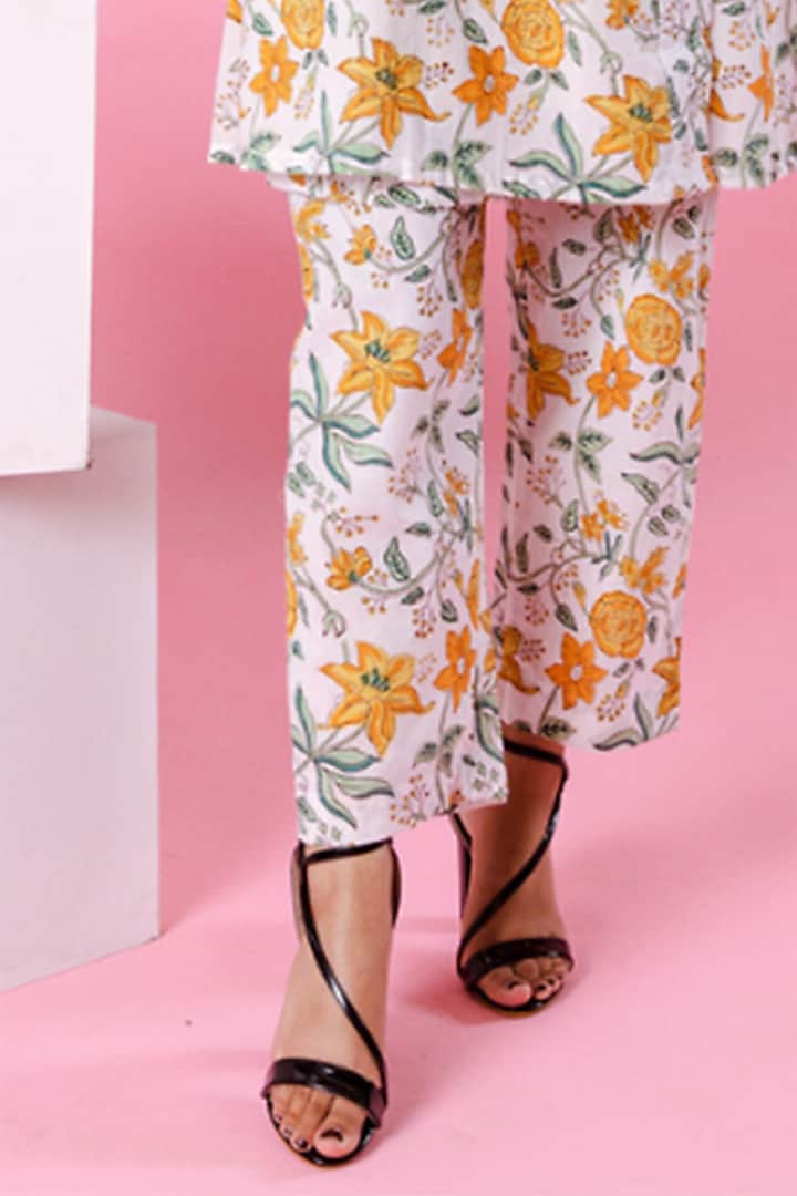 White Cotton Printed Co-Ord Set by Marche at Pernia's Pop Up Shop